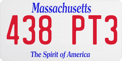 MA license plate 438PT3