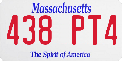 MA license plate 438PT4