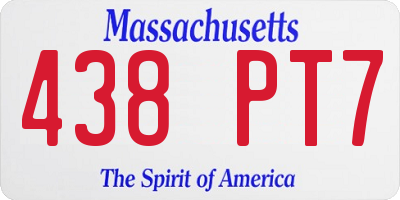 MA license plate 438PT7