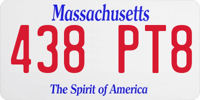 MA license plate 438PT8
