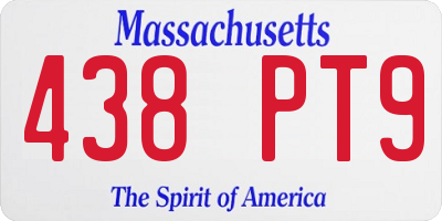 MA license plate 438PT9
