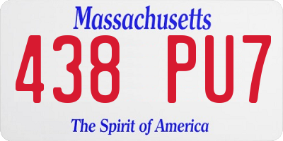 MA license plate 438PU7