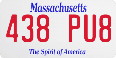 MA license plate 438PU8