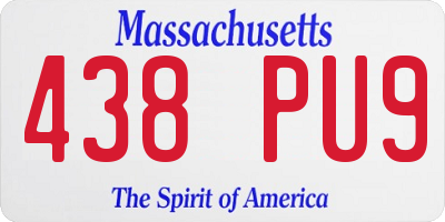 MA license plate 438PU9