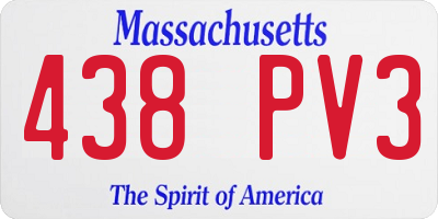 MA license plate 438PV3