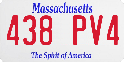 MA license plate 438PV4