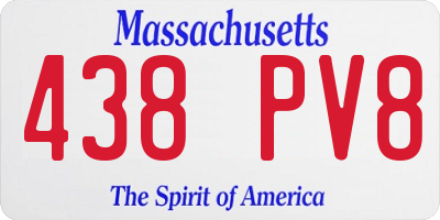 MA license plate 438PV8