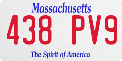 MA license plate 438PV9