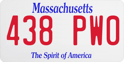 MA license plate 438PW0