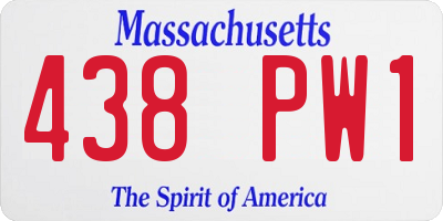 MA license plate 438PW1