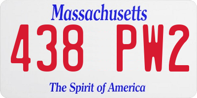 MA license plate 438PW2