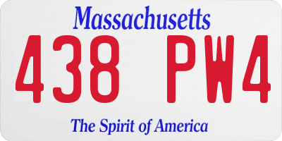 MA license plate 438PW4