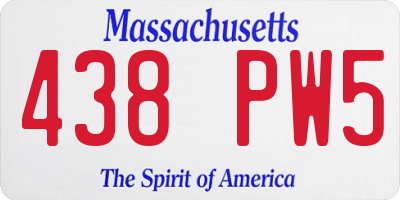 MA license plate 438PW5