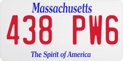 MA license plate 438PW6