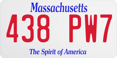 MA license plate 438PW7