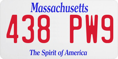 MA license plate 438PW9