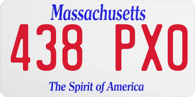 MA license plate 438PX0