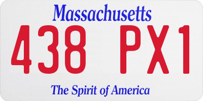 MA license plate 438PX1