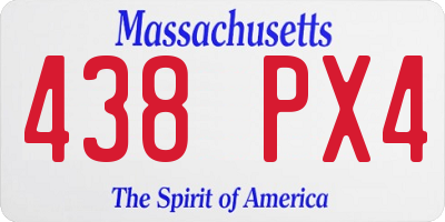 MA license plate 438PX4