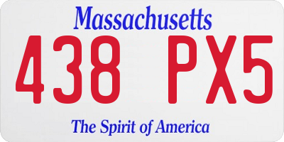 MA license plate 438PX5