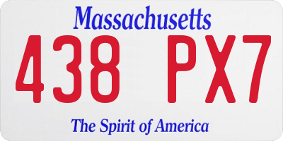 MA license plate 438PX7