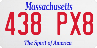 MA license plate 438PX8
