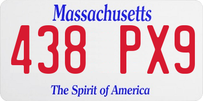 MA license plate 438PX9