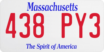 MA license plate 438PY3