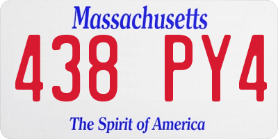 MA license plate 438PY4