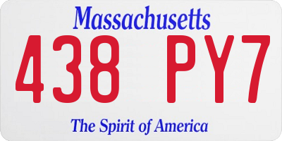 MA license plate 438PY7