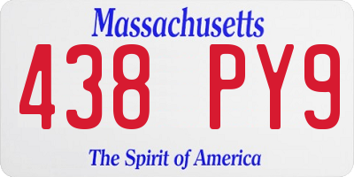 MA license plate 438PY9