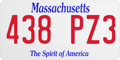 MA license plate 438PZ3