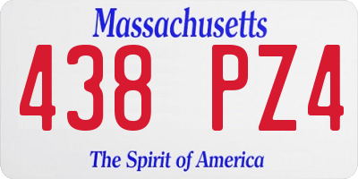 MA license plate 438PZ4