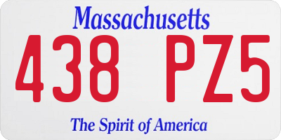 MA license plate 438PZ5