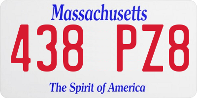 MA license plate 438PZ8