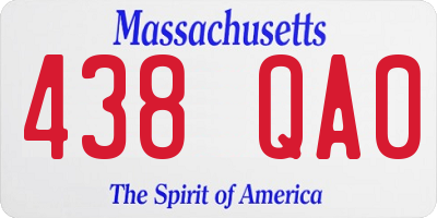 MA license plate 438QA0