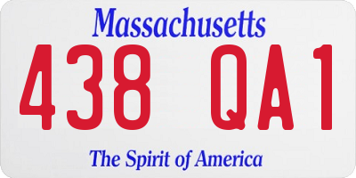 MA license plate 438QA1