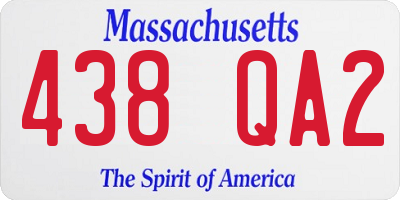 MA license plate 438QA2