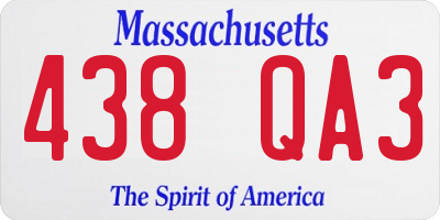 MA license plate 438QA3