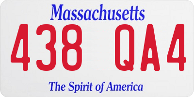 MA license plate 438QA4