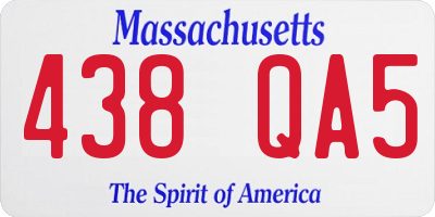 MA license plate 438QA5