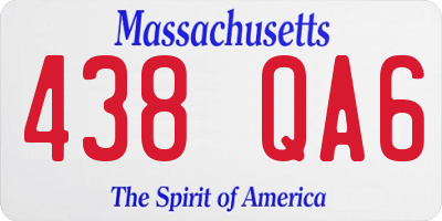 MA license plate 438QA6