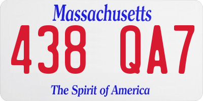 MA license plate 438QA7
