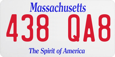 MA license plate 438QA8