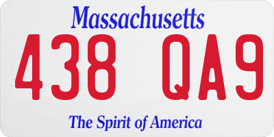 MA license plate 438QA9