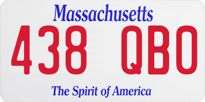 MA license plate 438QB0