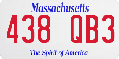 MA license plate 438QB3