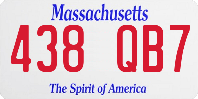 MA license plate 438QB7