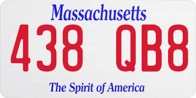 MA license plate 438QB8