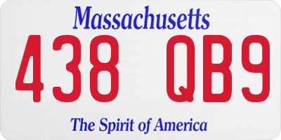 MA license plate 438QB9
